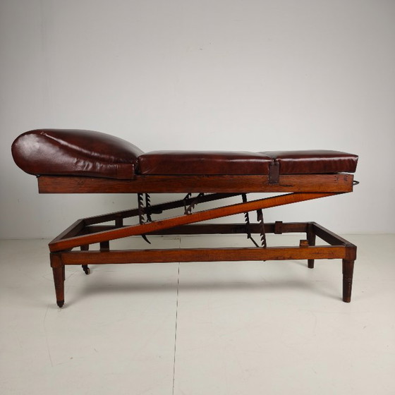 Lit d'hôpital militaire anglais ancien – XIXe siècle – Lits 1 personne, Wood, Leather (photo 14 of 16)