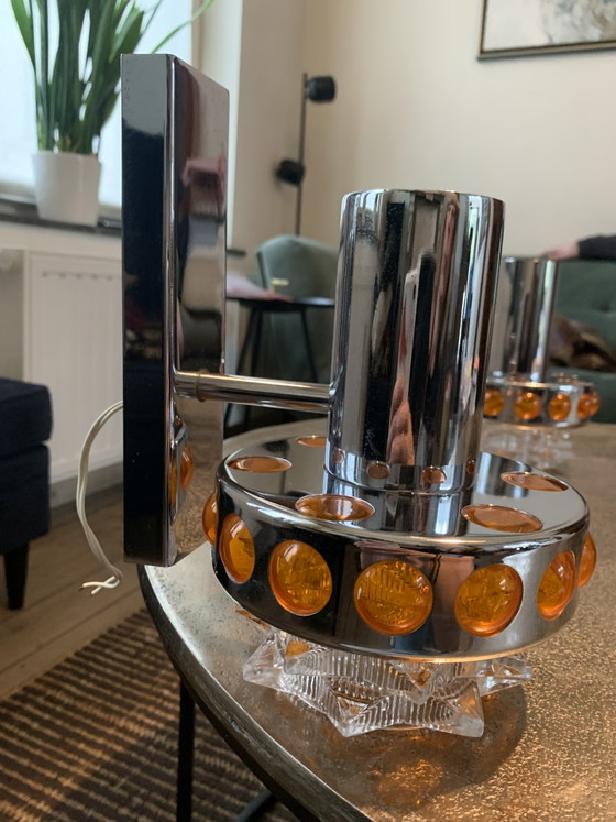 Set di 2 lampade da parete vintage anni '70 Raak Amsterdam – Applique, Chrome, Glass (photo 3 of 5)