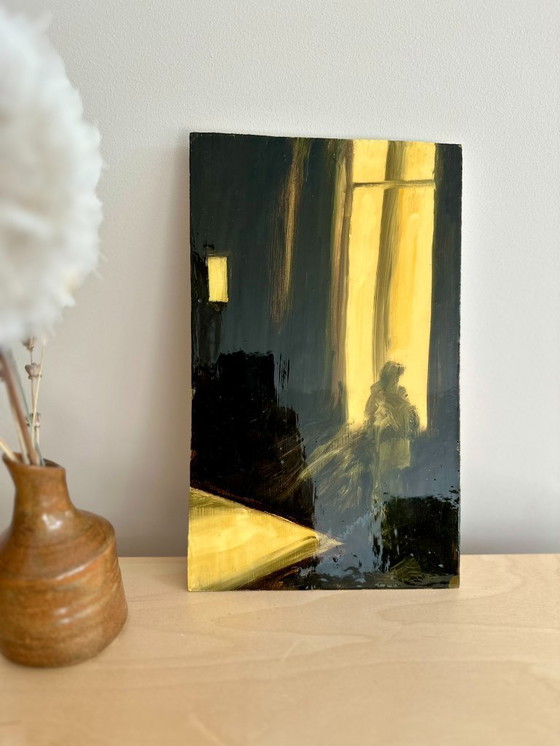 Image 1 of 1x Öl auf Platte mit hochglänzender Epoxidharzbeschichtung | Wilma Laarakker (2007)