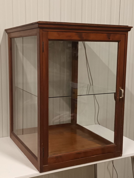 Antieke toonbankvitrine, Vitrinekasten, Hout, Glas, Bruin (foto 2 van 13)
