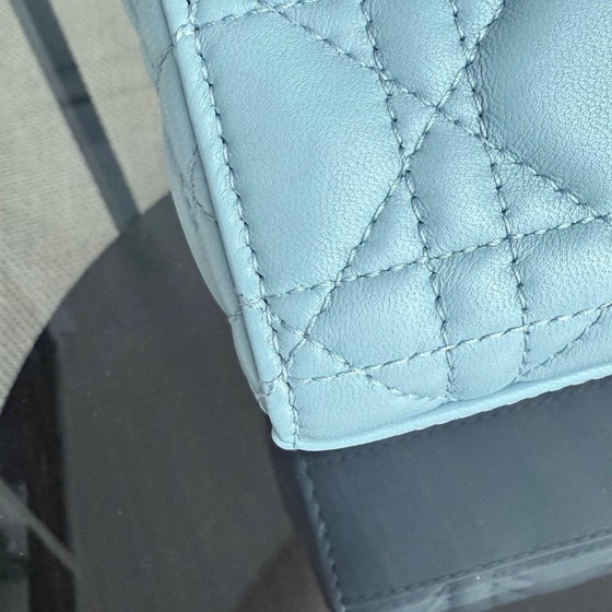 Image 1 of DIOR D-JOY MEDIUM - CANNAGE LAMSLEER LICHTBLAUW BABYBLAUW GOUDEN BESLAG