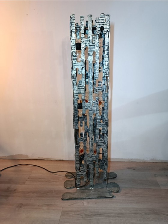 Image 1 of Brutalistische, skulpturale Stehlampe von Albano Poli für Poliarte, 1970