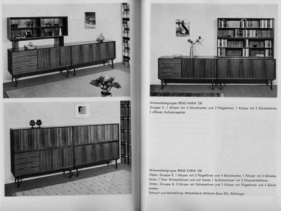 Rex Raab, Wilhelm Renz Varia-150 vintage sideboard display cabinet – Wood, Glass (photo 18 of 22)