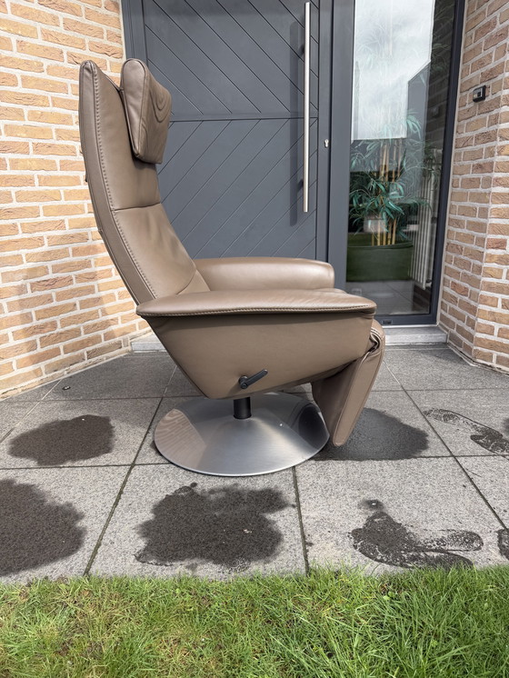 Image 1 of Jori Felini relax Medi Mono-move, Taupe leather incl. tear-shaped pillow