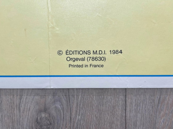 Carte Scolaire Plastifiée "LA POPULATION DE LA FRANCE" M.D.I. Édition 1984, Fabriquée en France (photo 3 of 6)