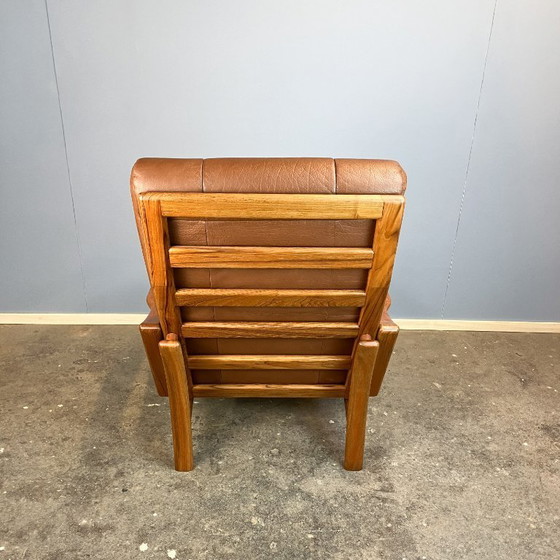 Image 1 of Poltrona di Grete Jalk per Glostrup, teak e pelle, anni '60