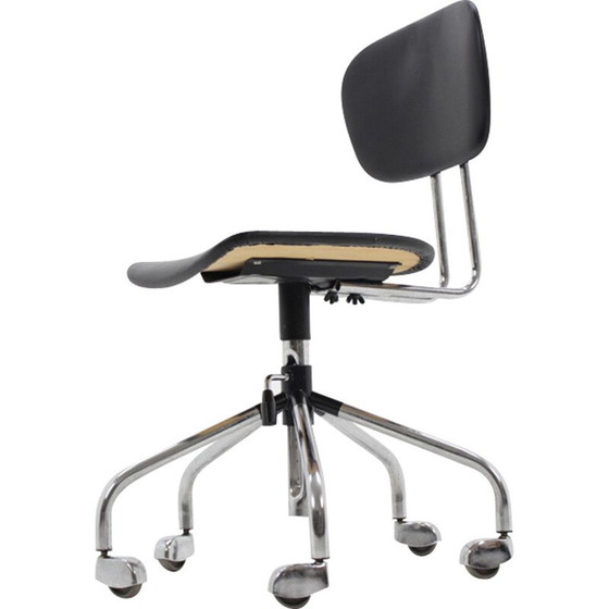 Image 1 of Vintage chromed wheel office chair - 1970s