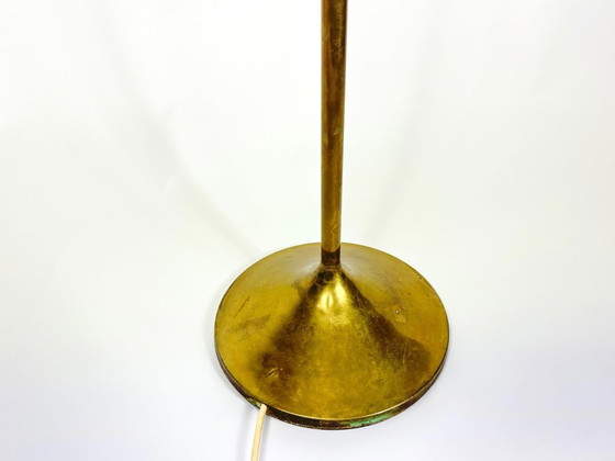 Vintage smoked glass floor light, Brass, Brown (photo 3 of 13)
