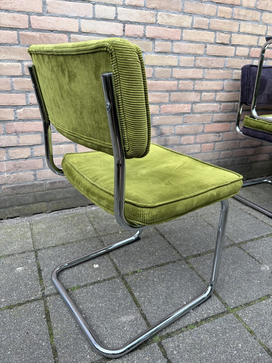 Image 1 of ⭐️🪑6 Cordstühle mit verchromtem Rohrgestell ⭐️