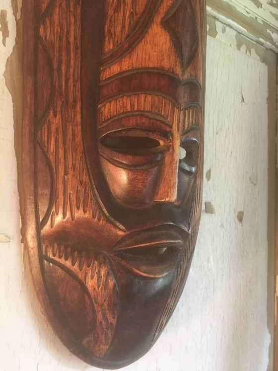 African wooden mask – Wall decoration, Vintage (photo 9 of 10)