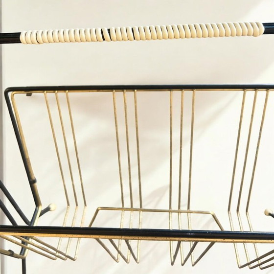 Image 1 of Filigree Mid - Century brass magazine rack 1950-1960s