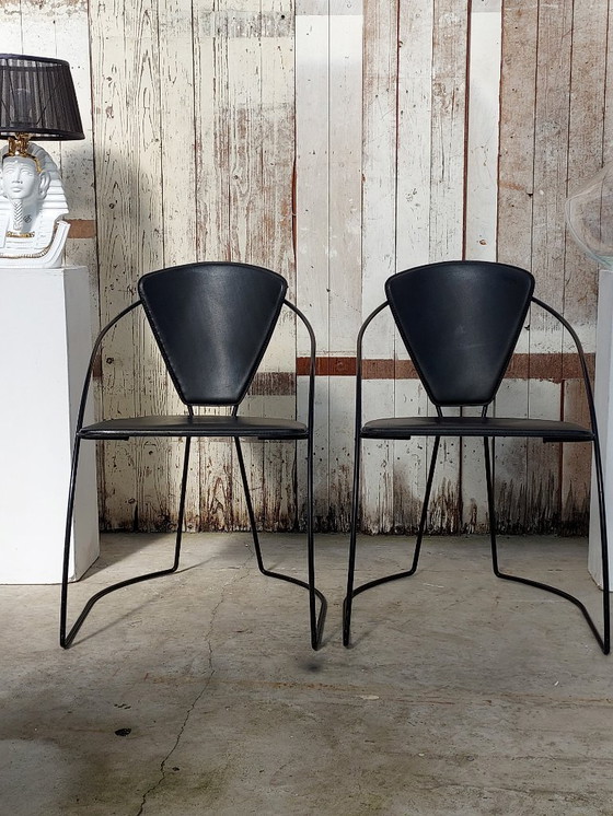 Image 1 of Set of 2 vintage "Linda" chairs - Arrben Italy, 1980s