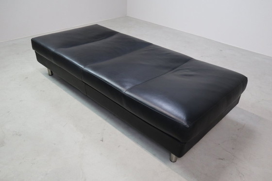 Image 1 of Divano/letto Zanotta "Europa" in pelle nera, Italia 1988