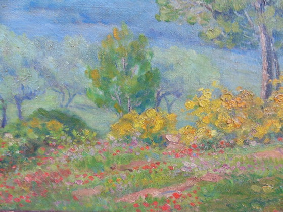 Image 1 of Antique French Impressionist Landscape Oil Painting | Original Framed Canvas | Late 19th Century