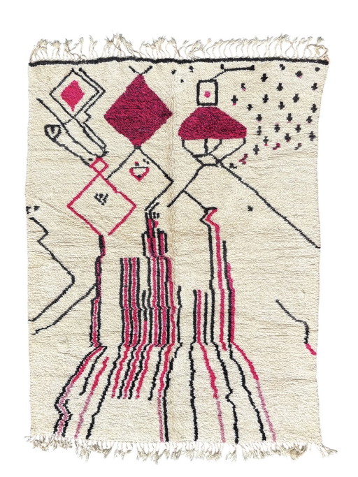 Tapis marocain moderne coloré 200x300 cm , Authentique tapis marocain, tapis berbère