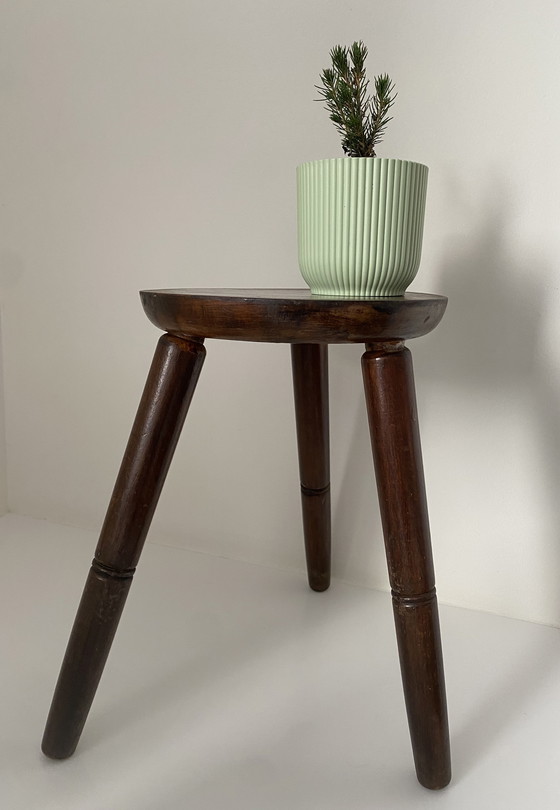 Image 1 of Vintage small French milk stool - stool - plant table, 1960s.