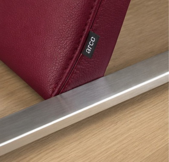 Poltrona Design Arco Spine – Pelle Rosso Bordeaux con Struttura Cromata – Poltrone, Cromo (photo 5 of 6)