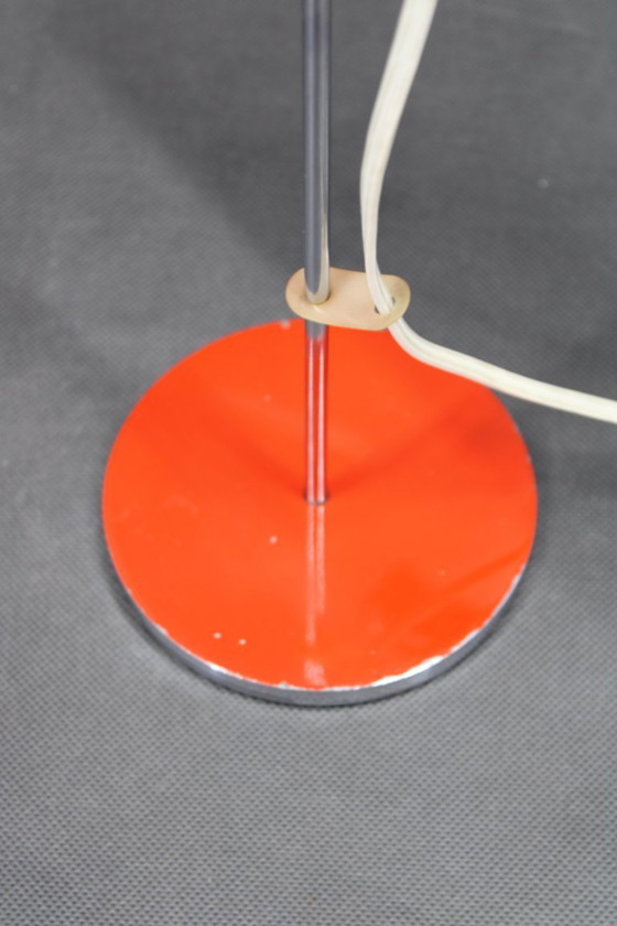 Image 1 of Josef Hurka Red Chrome Table Lamp Mid Century Czechoslovakia 1970s