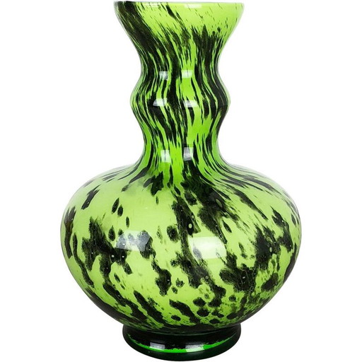 Grand vase vintage Vert Pop Art Opaline Florence Italie 1970