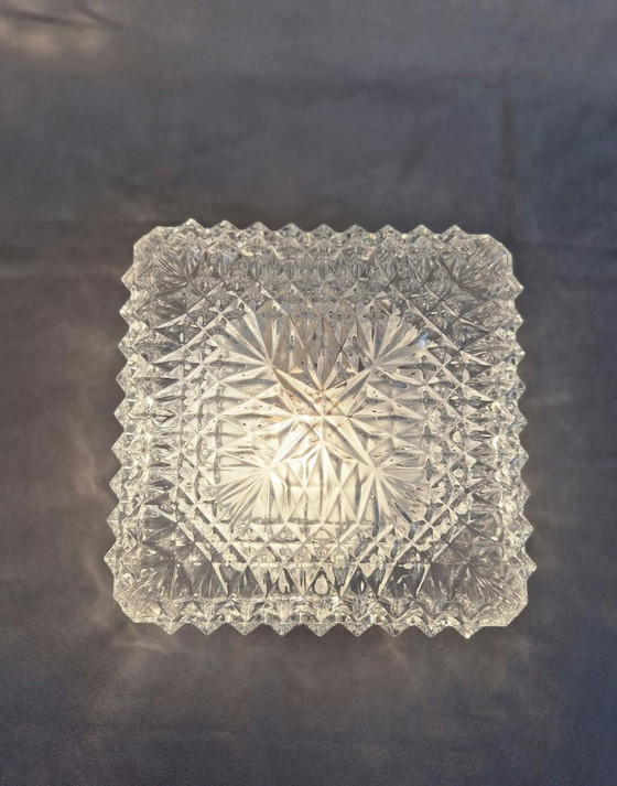 Image 1 of Vintage MASSIVE 70572 Crystal Ceiling/Wall Light | 20x20cm | E27 | Elegant Glass Fixture