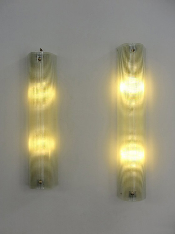 Glass Wall lights, Italy, 1950s, set of 2 – Metal (photo 3 of 14)