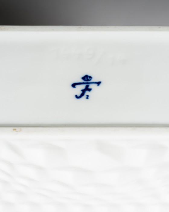 Image 1 of Architectural Pairing: Two White Porcelain Vases by Fürstenberg, West Germany, 1970s