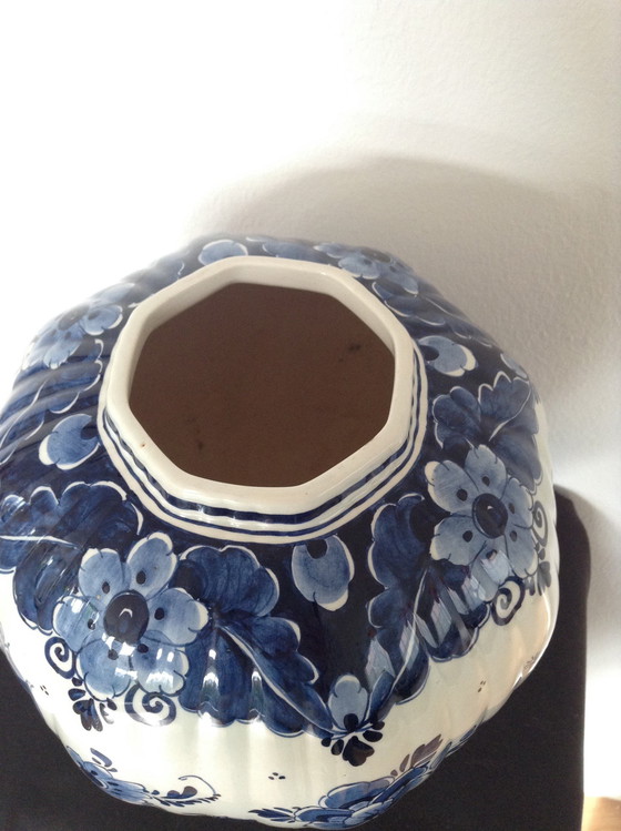 Image 1 of Delfts Blauwe VLS Velsen Holland dekselvaas,  gemberpot, urnvaas