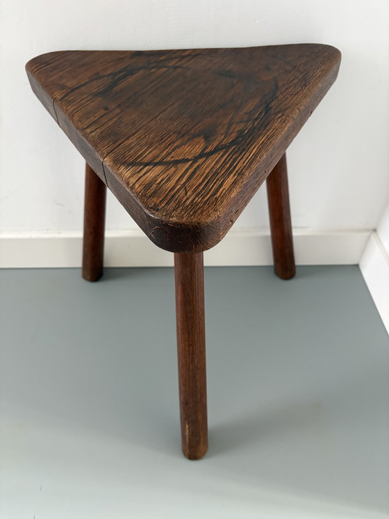 Image 1 of Tabouret vintage en chêne