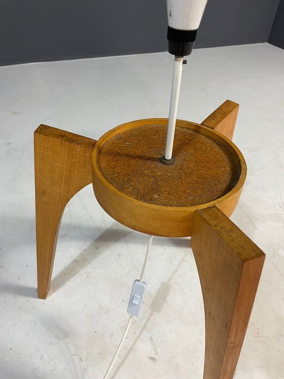 Image 1 of Gran lámpara de pie de ULUV, madera y vidrio esmerilado, Checoslovaquia, años 60