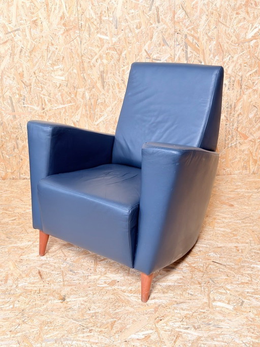Vintage armchair blue leather