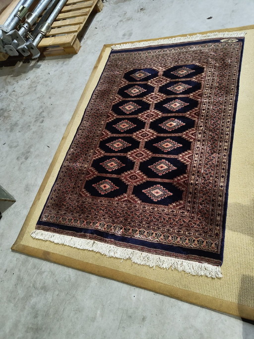 Handgeknopte Pakistaanse Bokhara vloerkleed – vloerkleden en tapijten, Wool