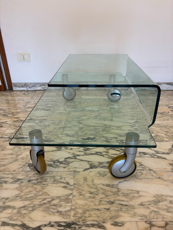 Glass coffee table - possibly FIAM - 80s, Fiam Italia, Metal, Black (photo 4 of 5)