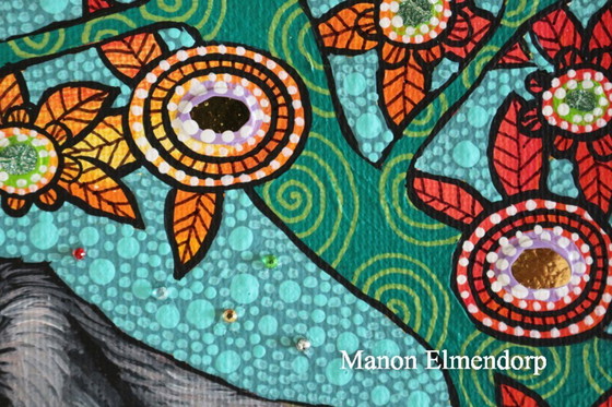 Image 1 of Hand-painted Painting Chimpanzee New 20x20 cm