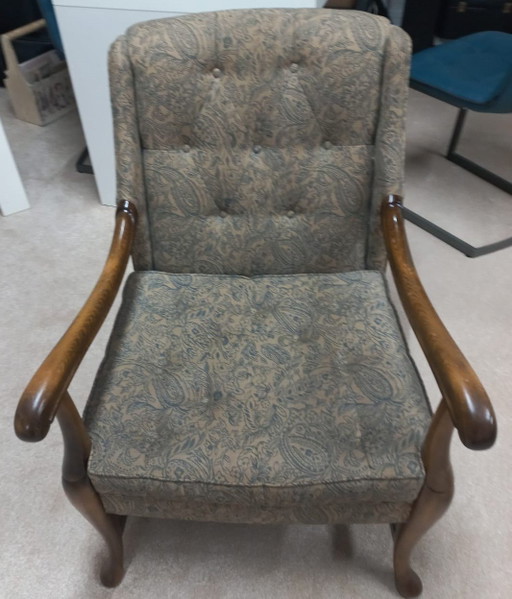 Jaren 50 Hollandse Fauteuil Originele Stof.