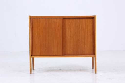 Vintage teak chest of drawers Bertil Fridhagen for Bodafors | Mid - Century sliding door cabinet 60s storage 70s wood #05-28