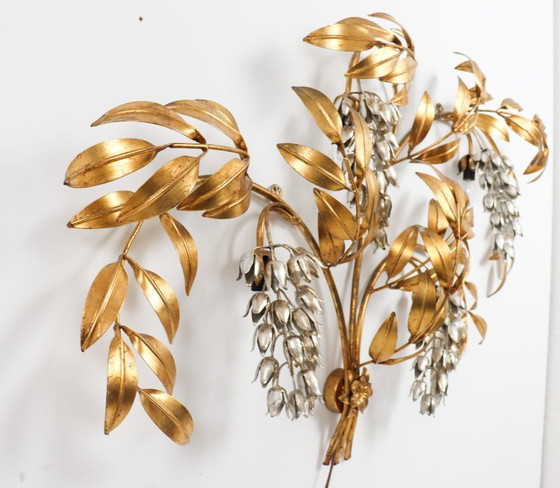 Image 1 of Wall light/wall lamp, 'Pioggia D'oro' by Hans Kögl, Hollywood Regency, Italy, 1970s