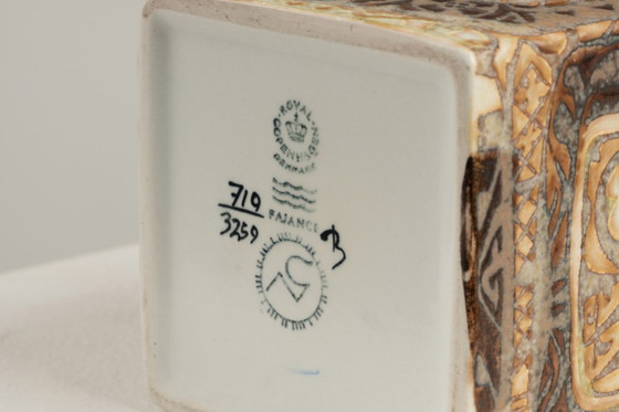 Image 1 of Royal Copenhagen. Small earthenware vase with ethnic decoration. Circa 1970