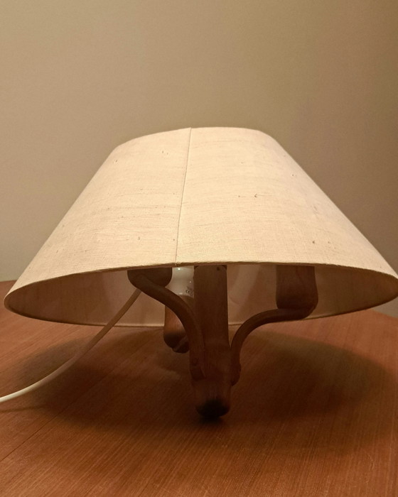 Image 1 of Plafonnier original DOMUS en teck – 3 lumières – Années 1970 – Style milieu du siècle