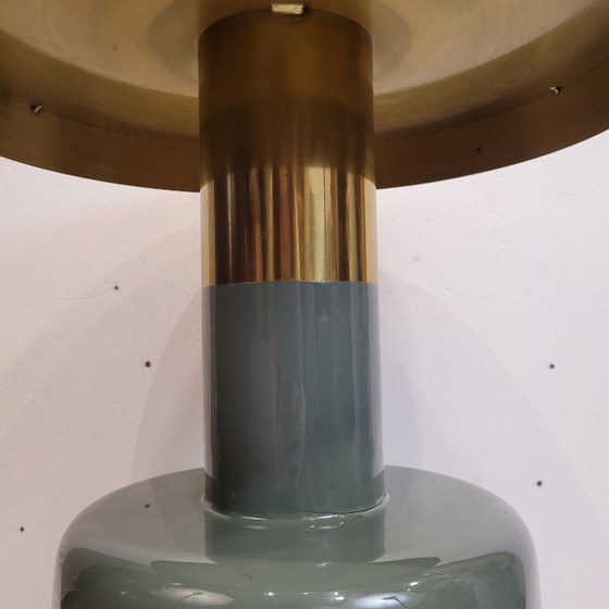 Image 1 of Tavolino laterale in giada lucida, alluminio e smalto, anni &#39;90 - Francia