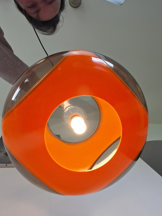 Image 1 of Massive Bug Eye Oranje vintage space age lamp