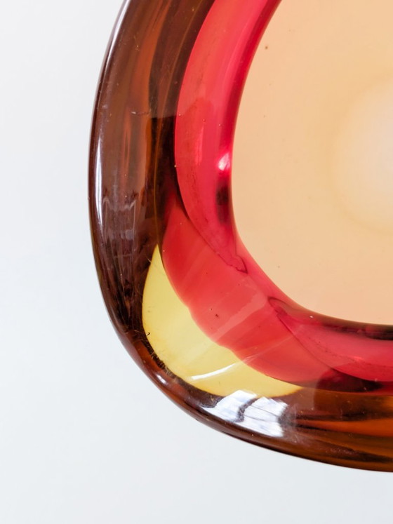 Murano-Sommerso-Aschenbecher aus der Mitte des Jahrhunderts, rosa-orange – Schalen, Glass (photo 14 of 19)