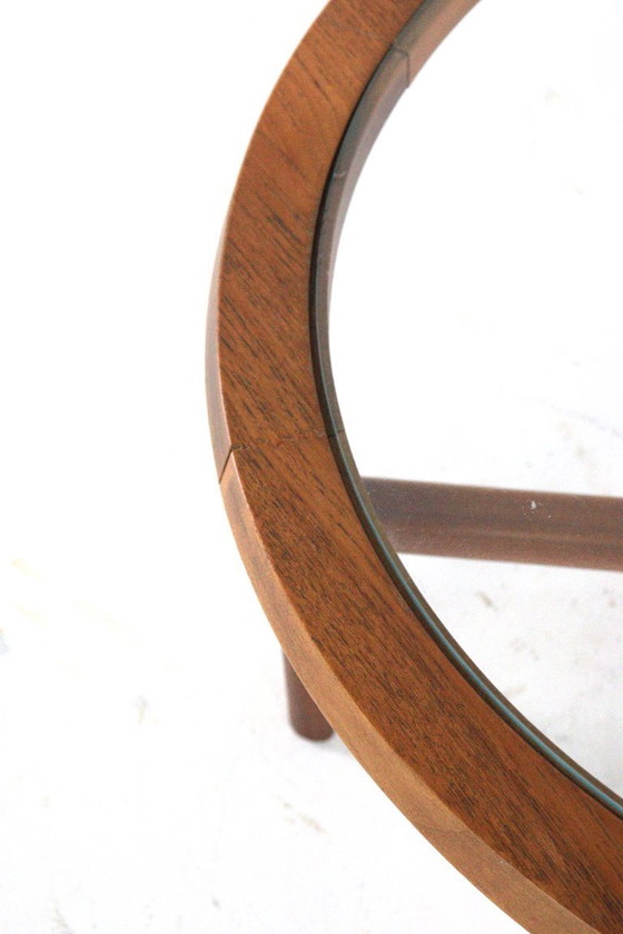 Image 1 of G-Plan round coffee table teak with glass vintage