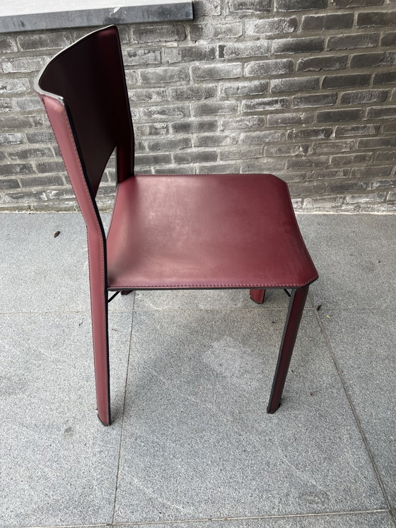 6x Esszimmerstuhl Fasem S92 Bordeaux – Esszimmerstühle, Leather, Metal (photo 6 of 6)