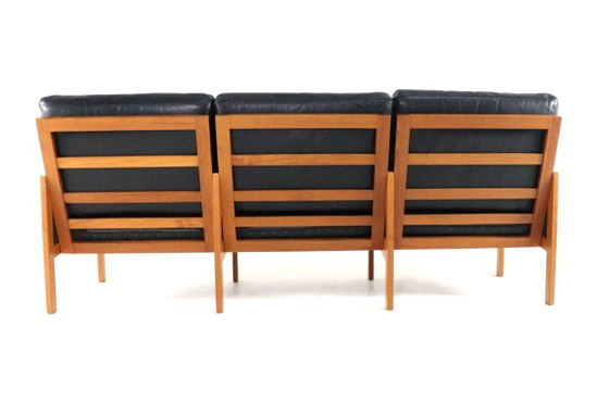 Illum Wikkelso voor Niels Eilersen Capella bank vintage Mid-Century – 3-5 zitsbanken, Leather, Wood (photo 15 of 17)