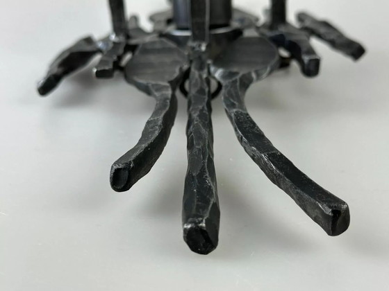 Image 1 of 60s 70s Brutalistische Wandlamp Wandlamp Ijzer & Glas Design Wandlamp