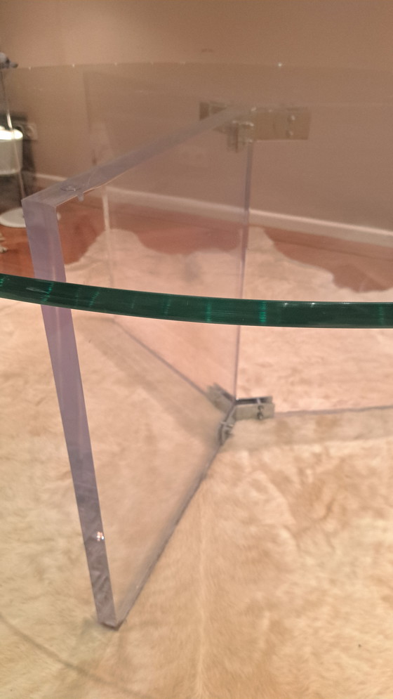 Image 1 of Table en verre vintage de style Jacques Dumond