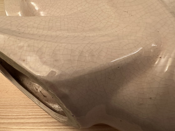 Image 1 of Le Jean, grande statua di pesce in stile Art Déco screpolato