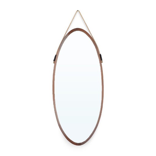 Spiegel met ovale teakhouten lijst, jaren 60