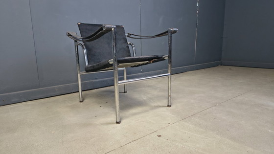 Image 1 of LC-1 Chair in black Ponyskin by Le Corbusier for Cassina 1970s