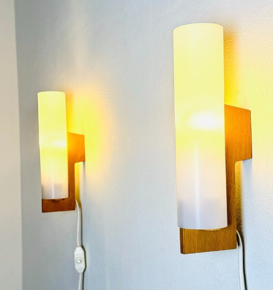 Image 1 of Ensemble d'appliques cylindriques par Uno & Östen Kristiansson pour Luxus, Suède, 1960